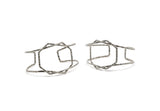 Silver Boho Cuff, Antique Silver Plated Brass Wire Bracelet Bangle BRC152 V150