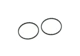 Black Circle Charm, 24 Oxidized Black Brass Cutting Circles, Round Connectors (18mm) A0586