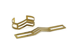 Brass Cuff, Raw Brass Chevron Bracelet Bangle Cuff (19x151x0.80mm) BRC201