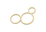 Brass Round Charm, 6 Raw Brass Round Shaped Charms, Circles Charm, Pendants, Findings (18x30x0.80mm) SMP3019