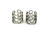 Silver Honeycomb Ring, Antique Silver Plated Brass Adjustable Honeycomb Rings N0014 H0212