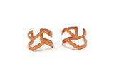Copper Chevron Ring - 5 Raw Copper Chevron Adjustable Ring Settings - 16-17mm / 23 Gauge Mn83