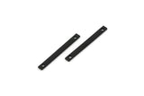Black Tiny Bar, 24 Oxidized Black Brass Bars with 2 Holes (20x2x0.80mm) A0861