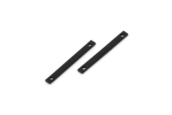 Black Tiny Bar, 24 Oxidized Black Brass Bars with 2 Holes (20x2x0.80mm) A0861