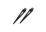Black Triangle Charm, 24 Textured Oxidized Black Brass Tiny Triangle Charms With 1 Loop, Findings (29x4.5x0.80mm) M02503