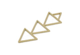 Brass Triangle Charm, 4 Raw Brass Triangle Charms, Geometric Findings (39x13x0.80mm) SMP3037
