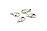 Silver Parrot Clasps, 10 Antique Silver Plated Brass Lobster Claw Clasps (15x8mm) Bh505 A0398