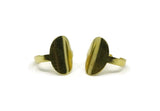 Brass Oval Ring, 2 Raw Brass Oval Shaped Adjustable Ring N0090