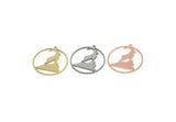 Chinese New Year Charm, Brass/Steel/Copper Year Of The Goat Charms With 1 Loop, Zodiac Charm For Jewelry Making (30x28x0.80mm) SMP3264