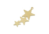 Brass Star Charm, Raw Brass Star Charms With 1 Loop, Charm Pendants, Findings (30x15x0.60mm) SMP3303