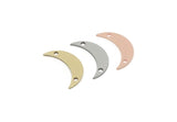 Moon Charm, Raw Brass/Stainless Steel/Raw Copper Crescent Moon Charms With 2 Holes, Findings (16.5x4.5x0.80mm) SMP3363