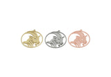 Chinese New Year Charm, Brass/Steel/Copper Year Of The Goat Charms With 1 Loop, Zodiac Charm For Jewelry Making (30x28x0.80mm) SMP3269