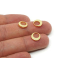 Gold Circle Connector, 10 Gold Plated Brass Round Connectors (10x1.5mm) BS 2008