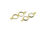 Round Settings, 100 Raw Brass Round Settings With 1 Loop, Settings for SS29 6.3mm SY0396