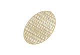 Brass Oval Charm, Raw Brass Oval Ethnic Motif Charms With 1 Loop, Earring Charms (126x80x0.40mm) SMP3290