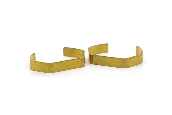 Raw Brass Cuff - 2 Raw Brass Cuff Bracelet Blank Bangles (145x10x1mm) Brc067