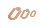 Copper D Charm, Raw Copper D Shaped Charms With 1 Hole, Earring Findings (22/26/30x0.80mm) SMP2859
