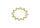 Brass Sun Charm, Raw Brass Sun Charms, Rising Sun Charms, Findings (24.5x24x0.60mm) SMP3227