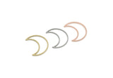 Moon Charm, Raw Brass/Stainless Steel/Raw Copper Crescent Moon Charms, Findings (20x8x0.80mm) SMP3368