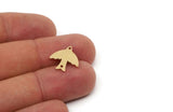 Brass Bird Connector, 24 Raw Brass Bird Connectors With 2 Holes, Charms, Findings (15x0.60mm) B0329