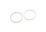 Silver Rings, 24 Antique Silver Plated Brass Connector Rings, Findings (22mm) A0629
