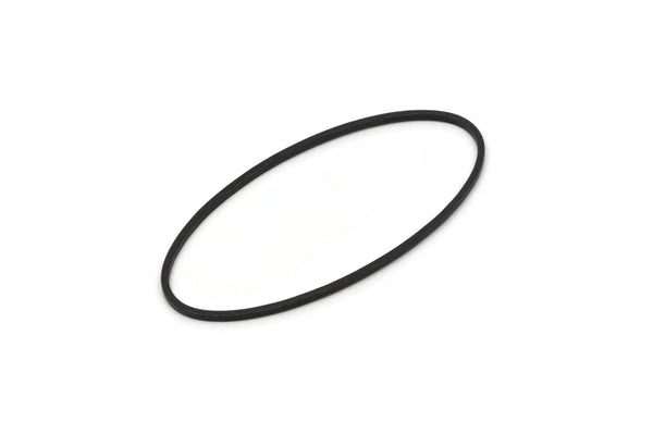 Black Oval Connector, 12 Oxidized Black Brass Oval Shaped Rings (40x20x0.80mm) BS 2334
