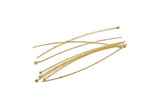 Long Ball Pin, 50 Raw Brass Ball Pins (70x0.7mm) BRC229
