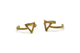 Open Triangle Ring - 5 Raw Brass Triangle Rings - Pad Size 6mm Mn64