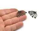 Black Dandelion Charm, 8 Oxidized Black Brass Taraxacum Charms With 1 Loop (33x20x0.60mm) A3161 H1004