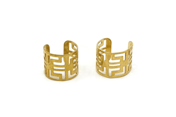 Brass Ring Setting - 5 Raw Brass Adjustable Ring Settings - (16x17mm) / 23 Gauge MN16