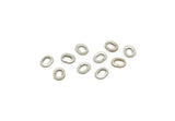 Oval Jump Rings, 50 Antique Silver Plated Brass Oval Strong Jump Rings (3x4mm) Brs 503 A0361