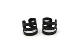 Wide Ear Cuff, 24 Oxidized Black Brass Ear Cuffs With One Hole Round, Findings (9mm) D0206