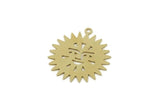 Brass Round Charm, Raw Brass Sun Face Shaped Charms With 1 Loop, Charm Pendants (25x22x0.60mm) SMP3233