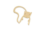 Brass Squirrel Charm, 6 Raw Brass Squirrel Charms, Findings (25x25x0.60mm) SMP2955