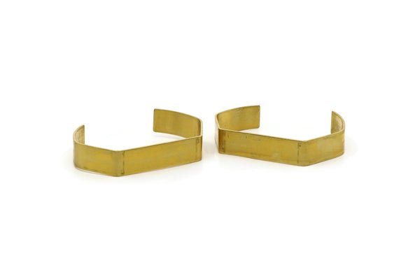Raw Brass Cuff - 2 Raw Brass Cuff Bracelet Blank Bangles (145x12x1mm) Brc068