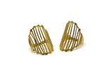 Brass Cage Ring - 2 Raw Brass Adjustable Cage Rings Mn76