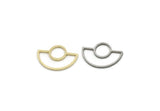 Customized Geometric Findings, Raw Brass/Stainless Steel D Shaped Charms, For Jewelry Making (10x14x0.80mm) SMP3161