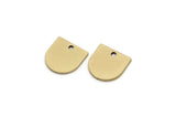 Brass D Shaped Charm, Raw Brass D Shaped Charms With 1 Hole, Earrings, Findings (11x11x1mm) SMP2972