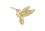 Brass Bird Charm, 4 Raw Brass Hummingbird Shaped Charms, Findings (37x39x0.60mm) SMP3083