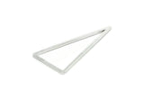 Silver Triangle Charm, 12 Silver Tone Brass Triangles Geometric Charms, Findings (30x33x15x1mm) BS 1146