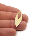 Brass Marquise Charm, 4 Raw Brass Marquise Shaped Charms With 1 Hole, Earring Findings (40x12x0.80mm) SMP2821