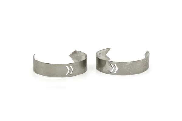 Steel Chevron Cuff - Stainless Steel Chevron Bracelet Blank Bangle (15x145x0.8mm) BRC128