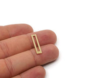 Brass Rectangle Ring, 4 Pieces Raw Brass Open Rectangle Connectors, Findings (23x5x1mm) SY0354