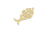 Brass Fish Charm, Raw Brass Fish Charms With 1 Loop, Findings (30x15x0.60mm) SMP3305