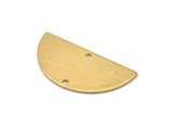 Semi Circle Pendant, 6 Raw Brass Semi Circle Blanks With 2 Holes (30x15x0.80mm) D0388