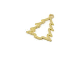 Gold Tree Charm, 12 Gold Plated Brass Tree Charms With 1 Loop, Pendant, Findings (17x13x0.80mm) A6800