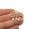 Brass Fringed Charm, 1 Pieces Raw Brass Fringed Shaped Charms With 1 Hole (34x41x0.60mm) SMP2834