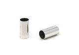 Silver Tubes, 24 Silver Tone Brass Tubes (5x10mm) BS 1461