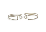 Double Wire Cuff, Antique Silver Plated Brass Double Wire Bracelet Bangle BRC252 V148