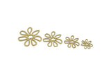 Brass Flower Charm, Raw Brass Flower Charms, Findings (15/20/24/29x0.80mm) SMP2234